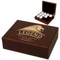 Mahogany Wood Golf Ball Box - Room for 12 balls